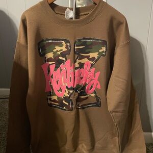 Brown Camouflage Print Men's Sweater